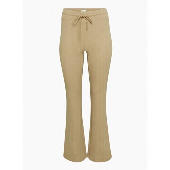 Aritzia Sunday Best Waffle Knit Flare Pant Size S Beige Pull-On Lounge Everyday‎ - Picture 1 of 13